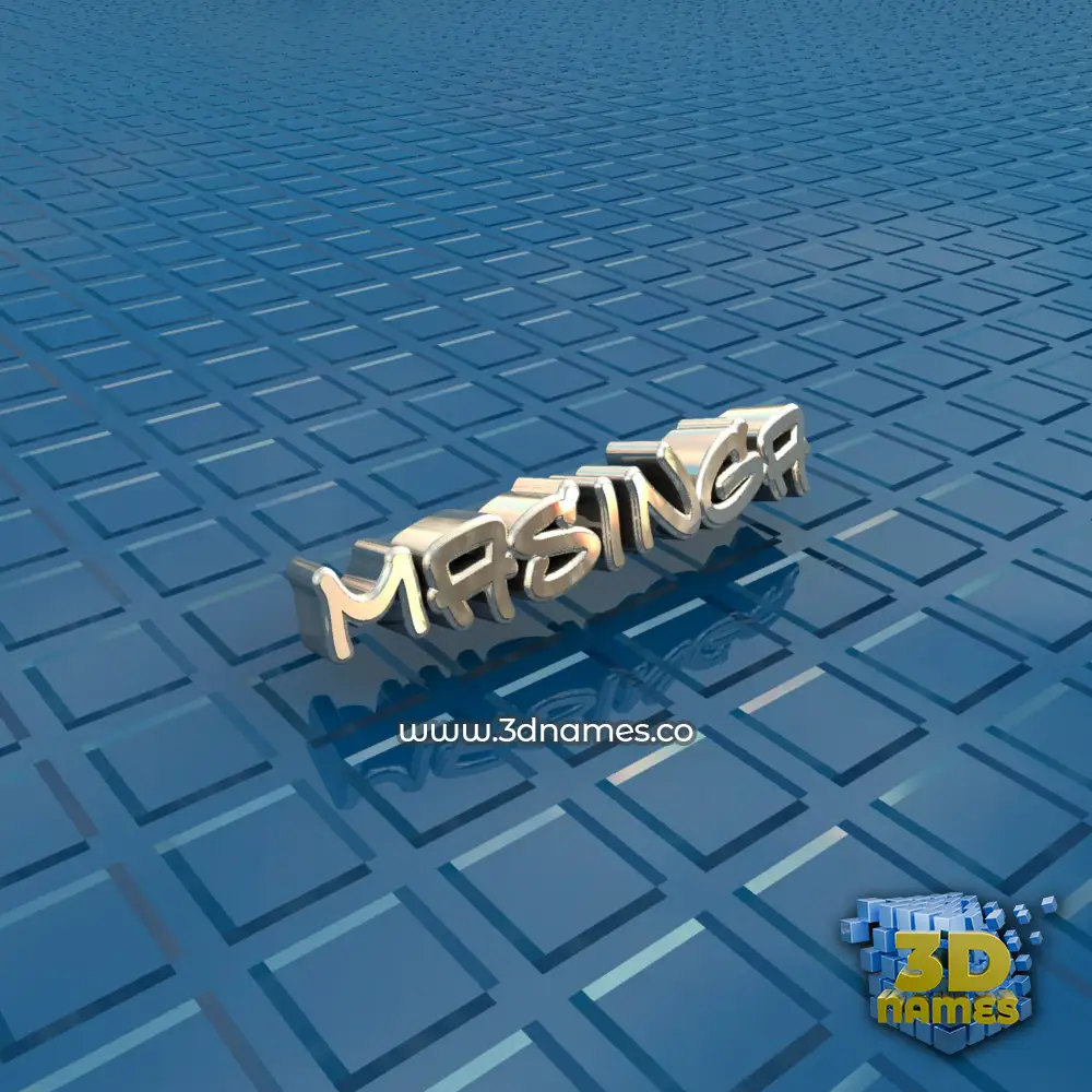 masinga in Blue Bling style - 3D name wallpaper