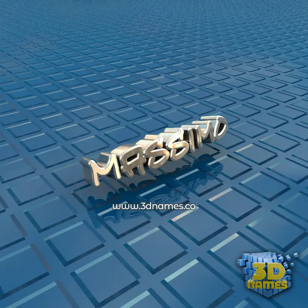 massimo in Blue Bling style - 3D name wallpaper
