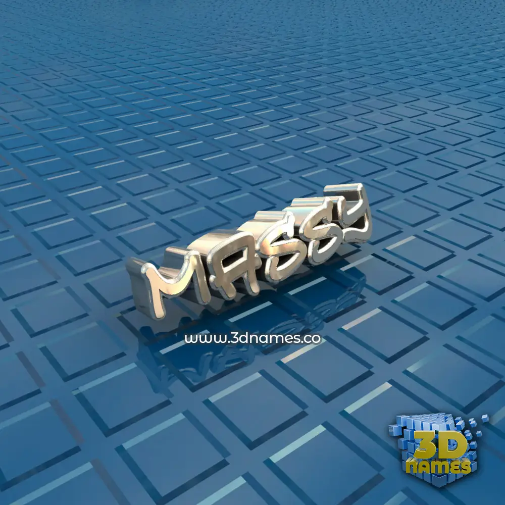 massy in Blue Bling style - 3D name wallpaper