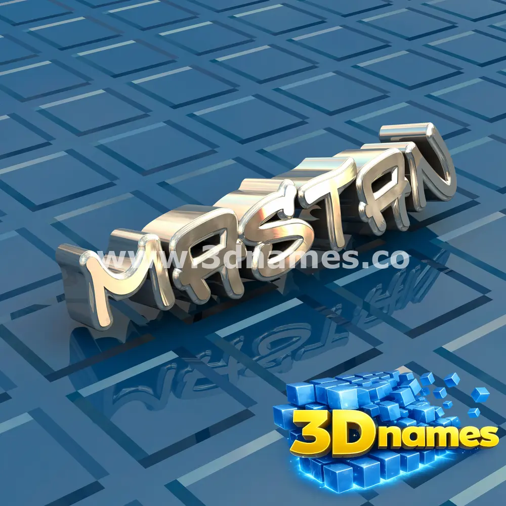 mastan in Blue Bling style - 3D name wallpaper