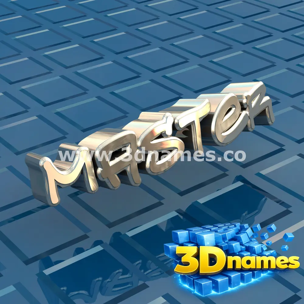 master in Blue Bling style - 3D name wallpaper