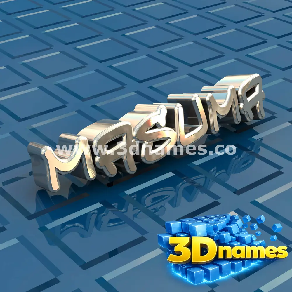 masuma in Blue Bling style - 3D name wallpaper