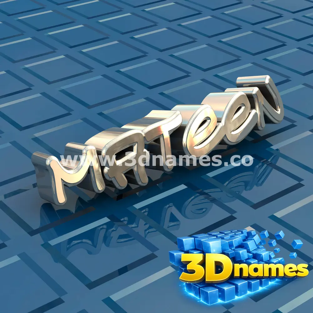 mateen in Blue Bling style - 3D name wallpaper