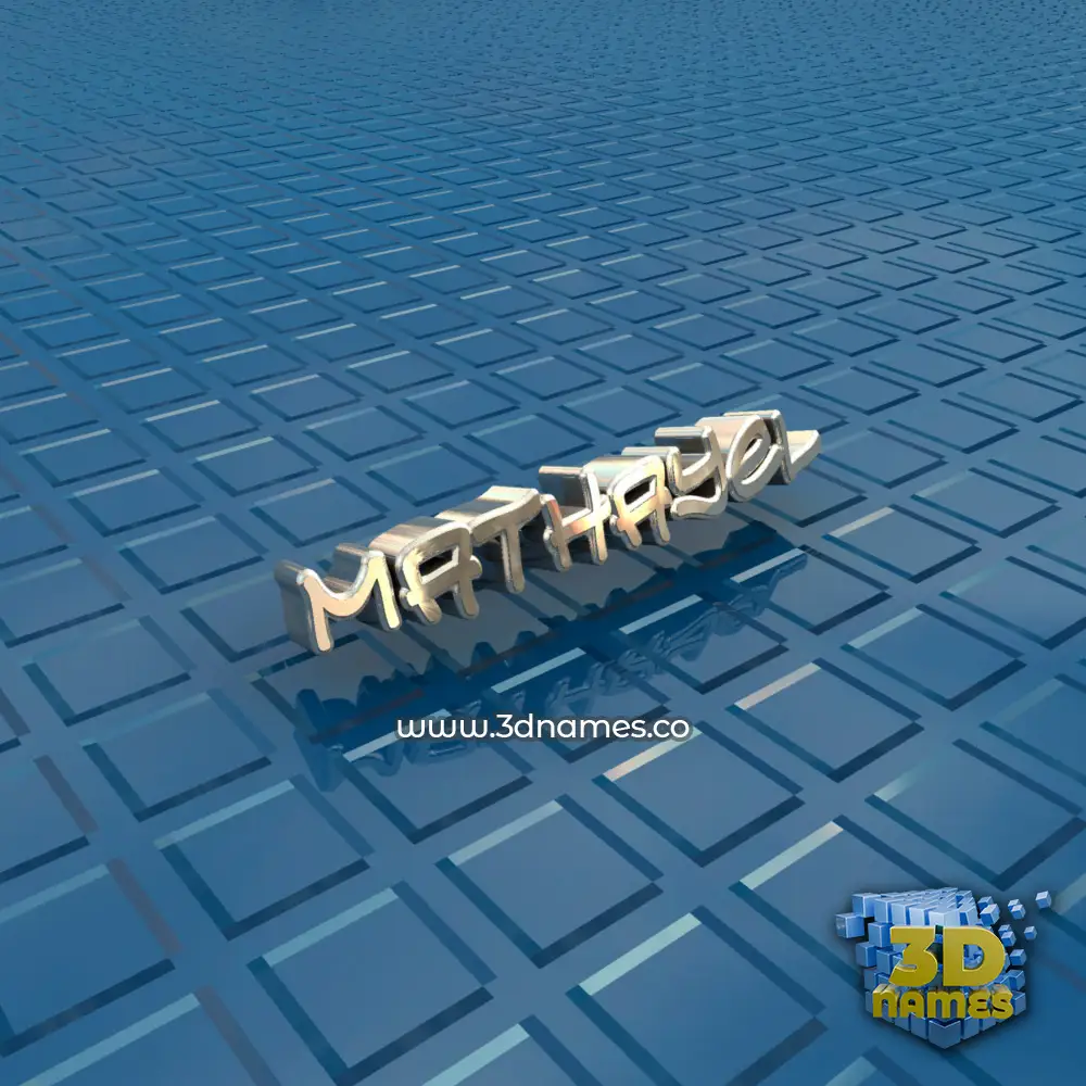 mathayel in Blue Bling style - 3D name wallpaper