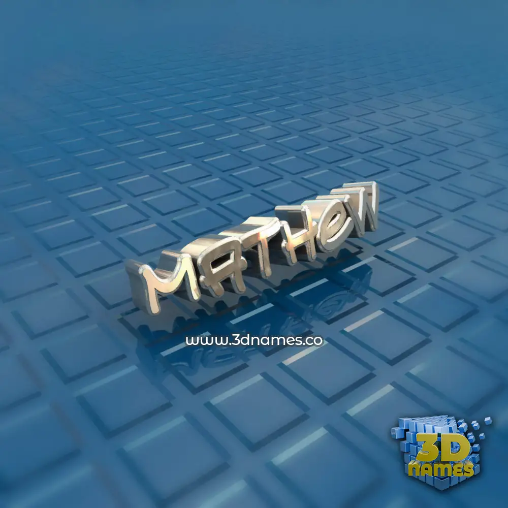 mathew in Blue Bling style - 3D name wallpaper