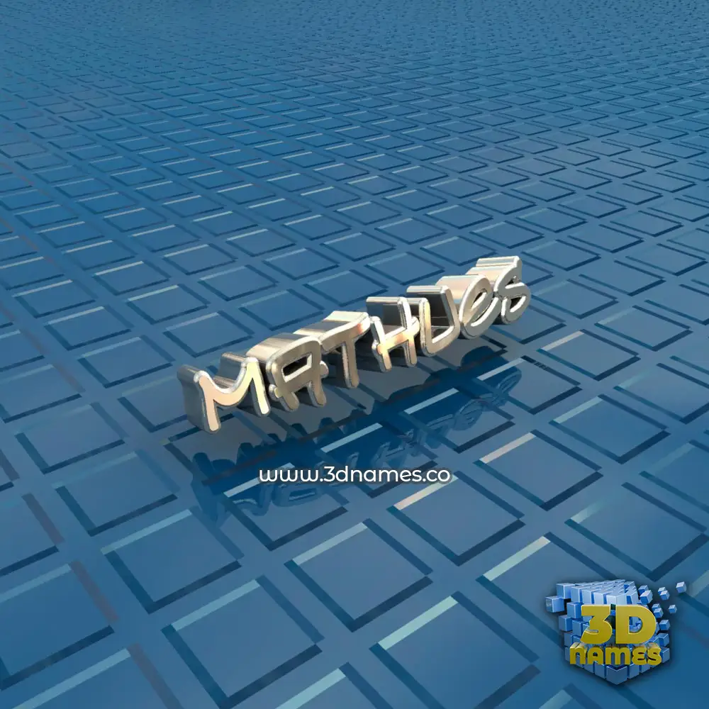 mathues in Blue Bling style - 3D name wallpaper
