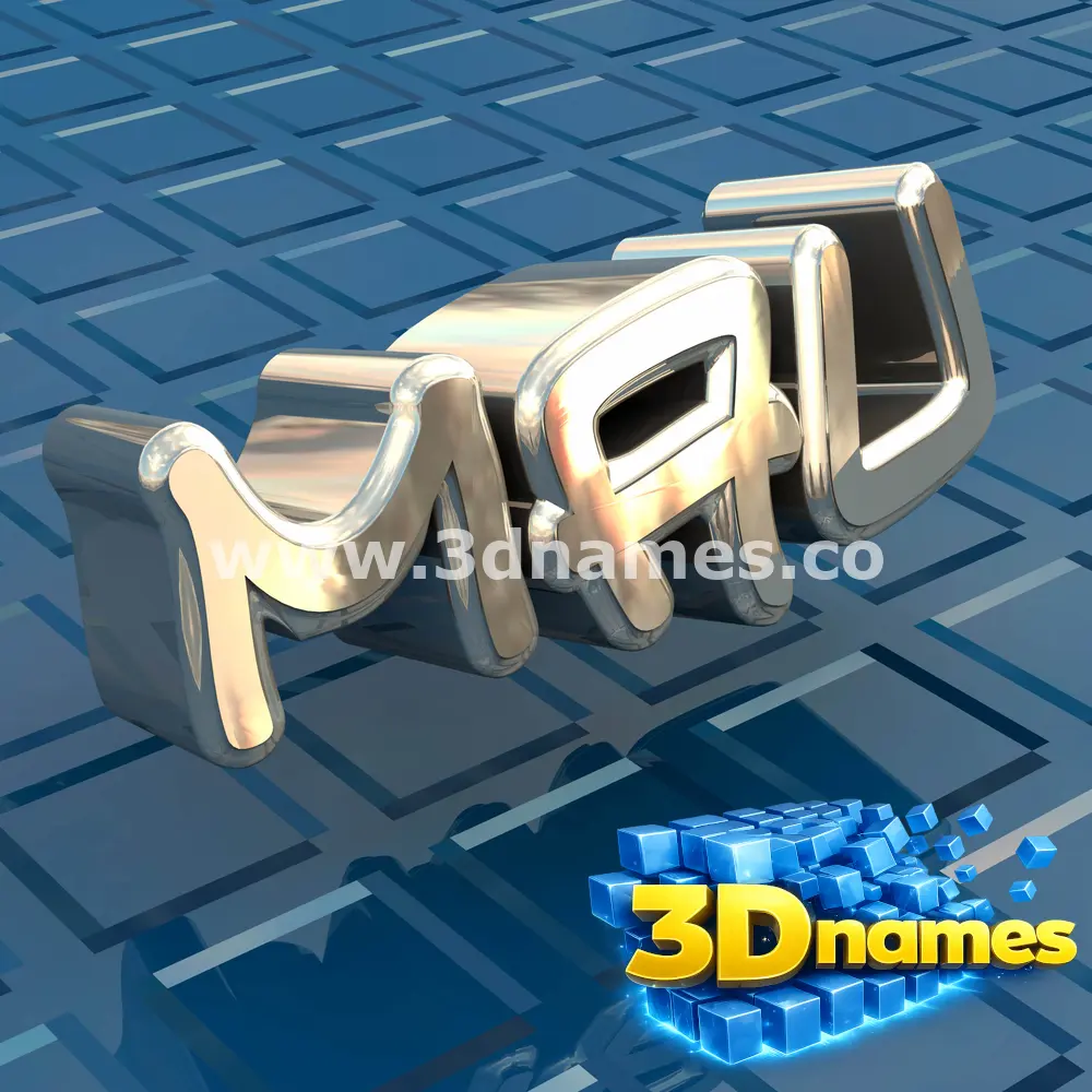 mau in Blue Bling style - 3D name wallpaper