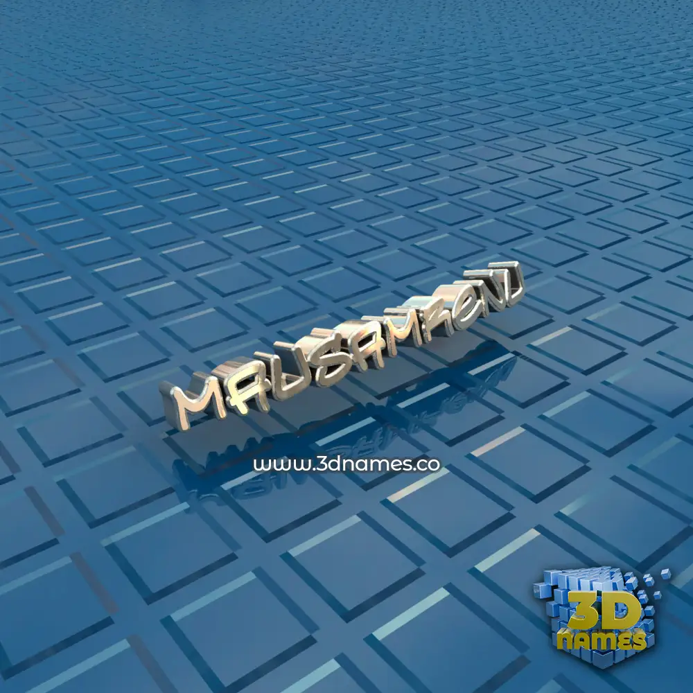 mausamrenu in Blue Bling style - 3D name wallpaper