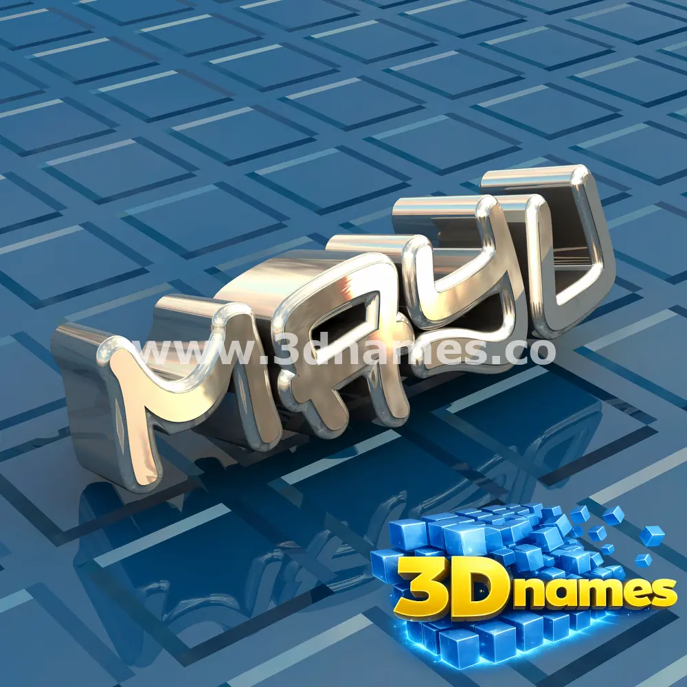 mayu in Blue Bling style - 3D name wallpaper