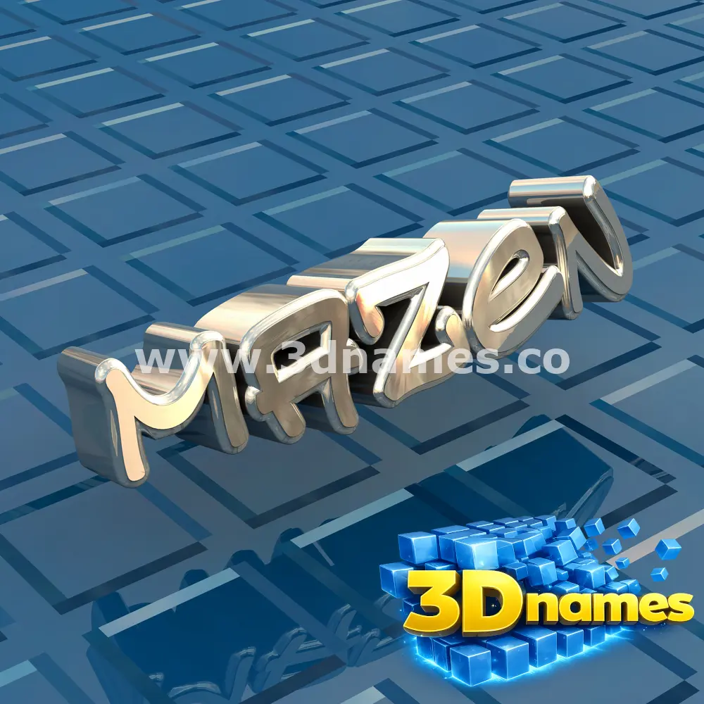 mazen in Blue Bling style - 3D name wallpaper