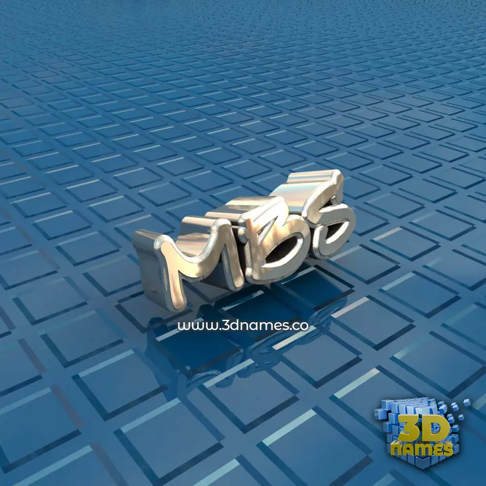 mbs in Blue Bling style - 3D name wallpaper