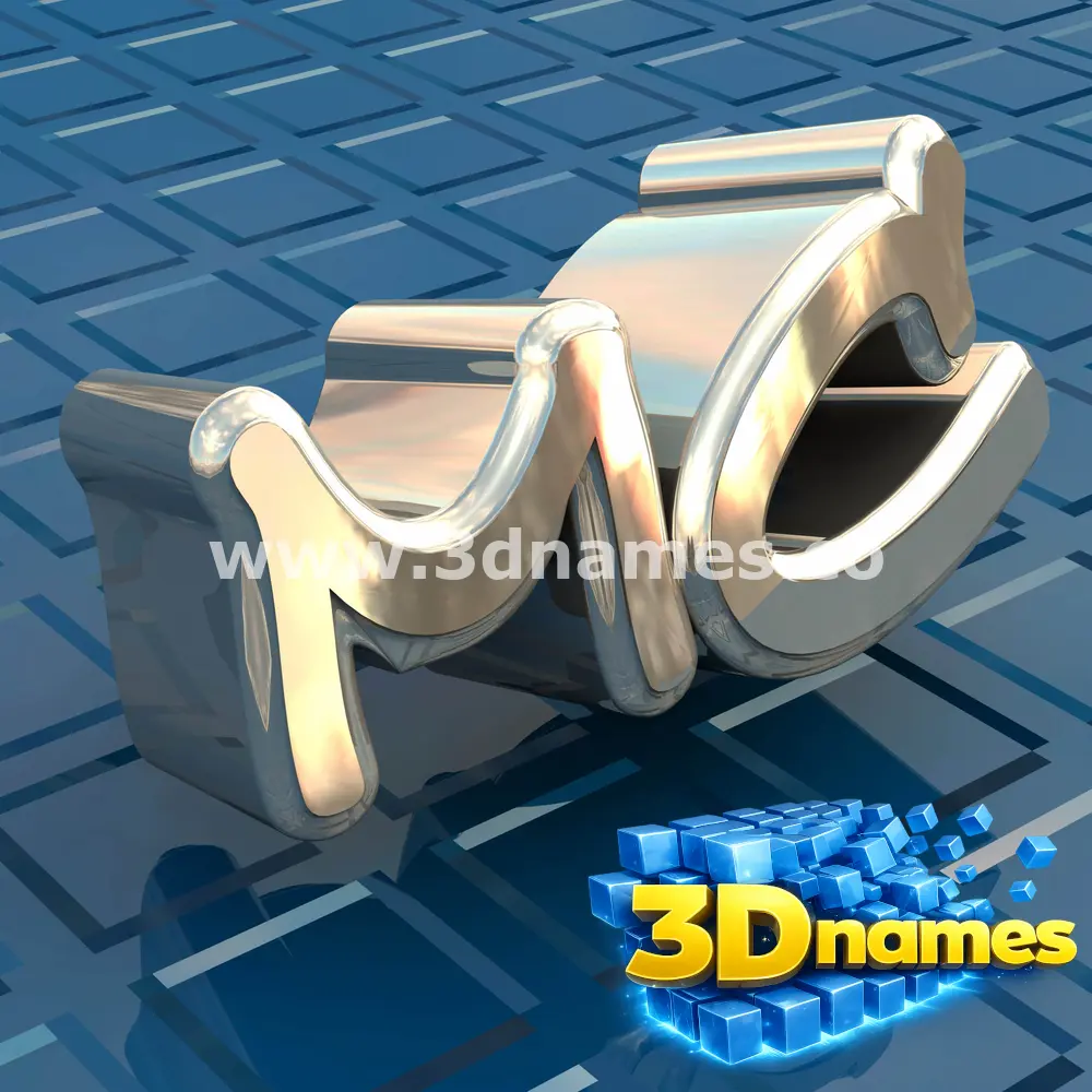 mc in Blue Bling style - 3D name wallpaper