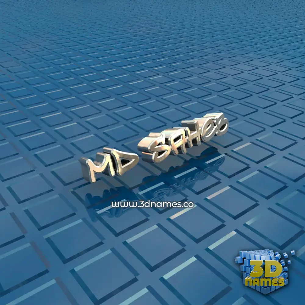 md saheb in Blue Bling style - 3D name wallpaper