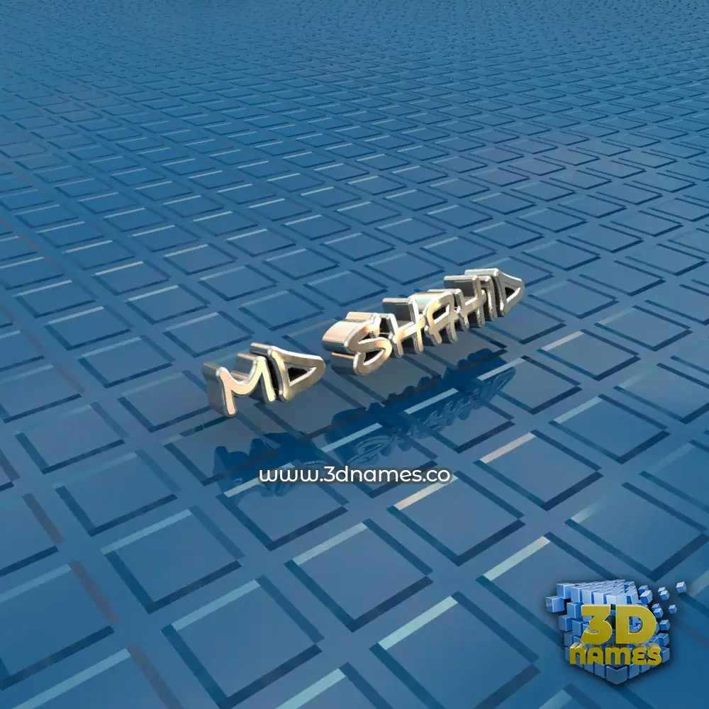 md shahid in Blue Bling style - 3D name wallpaper