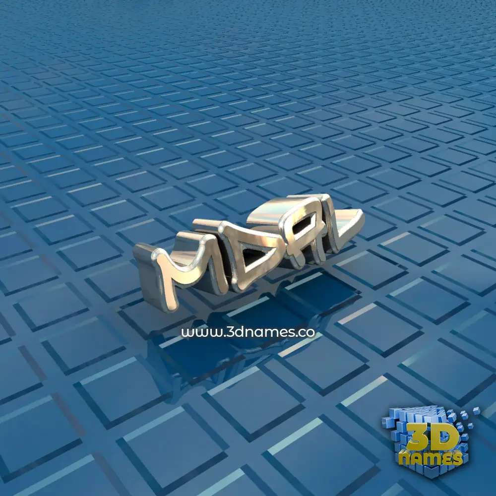 mdal in Blue Bling style - 3D name wallpaper