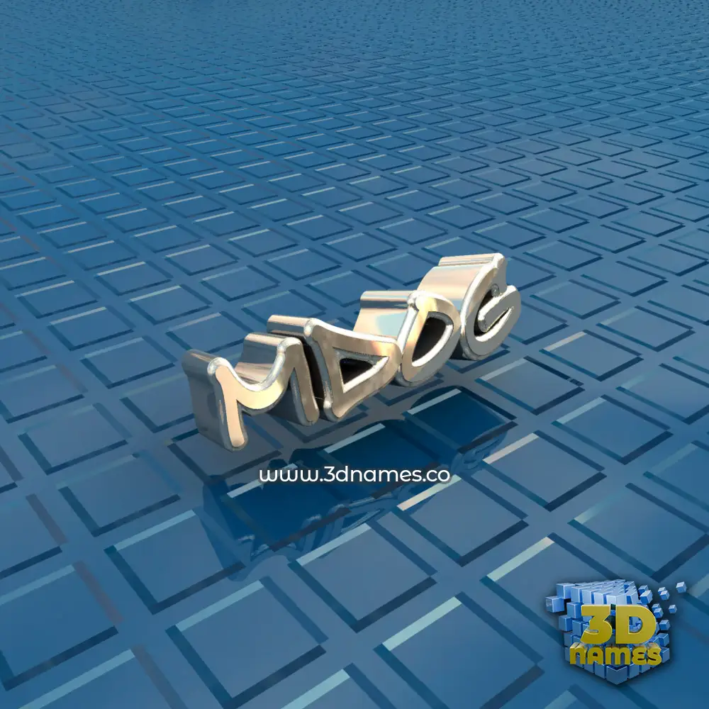 mdog in Blue Bling style - 3D name wallpaper