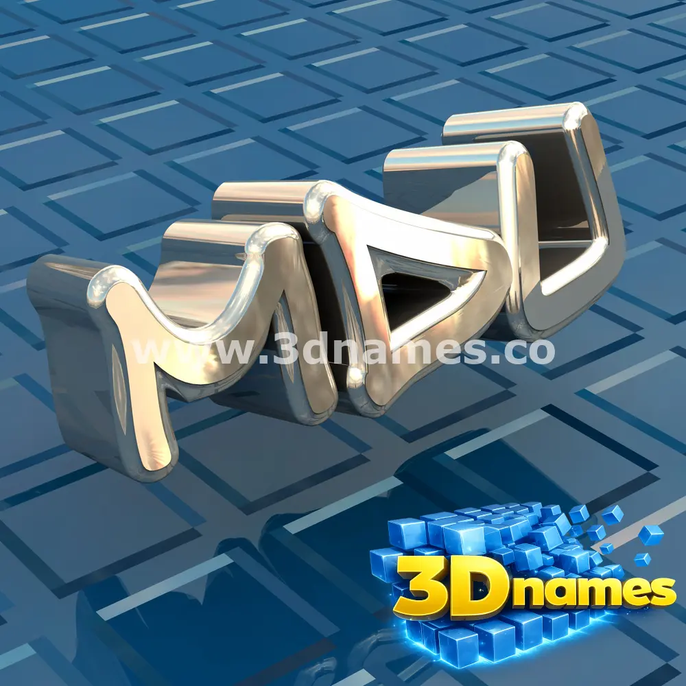 mdu in Blue Bling style - 3D name wallpaper