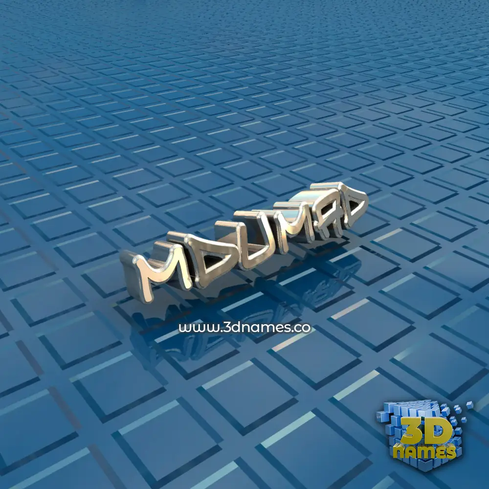 mdumad in Blue Bling style - 3D name wallpaper