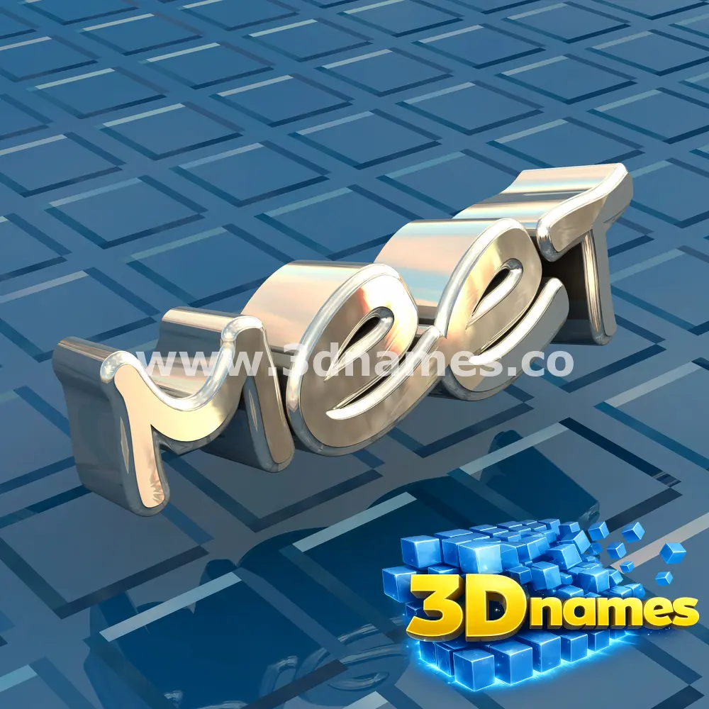 meet in Blue Bling style - 3D name wallpaper