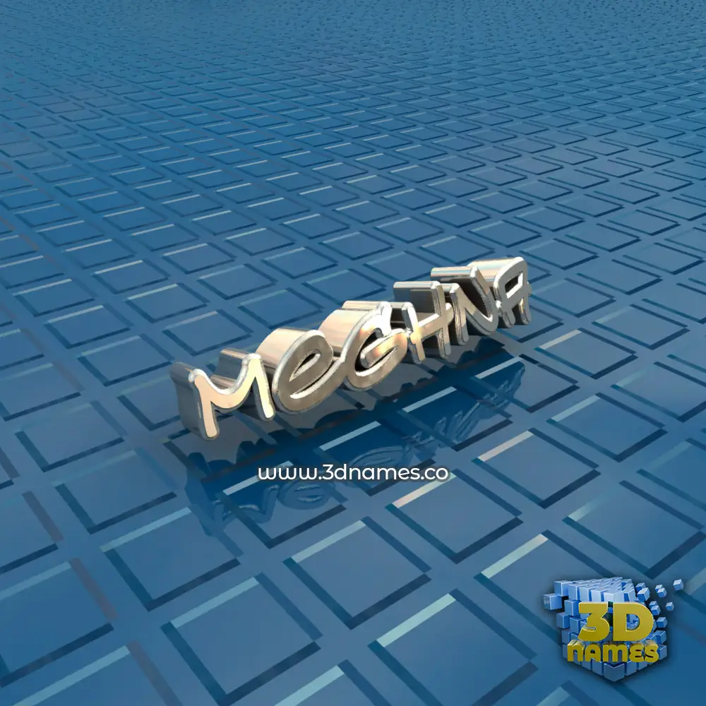 meghna in Blue Bling style - 3D name wallpaper