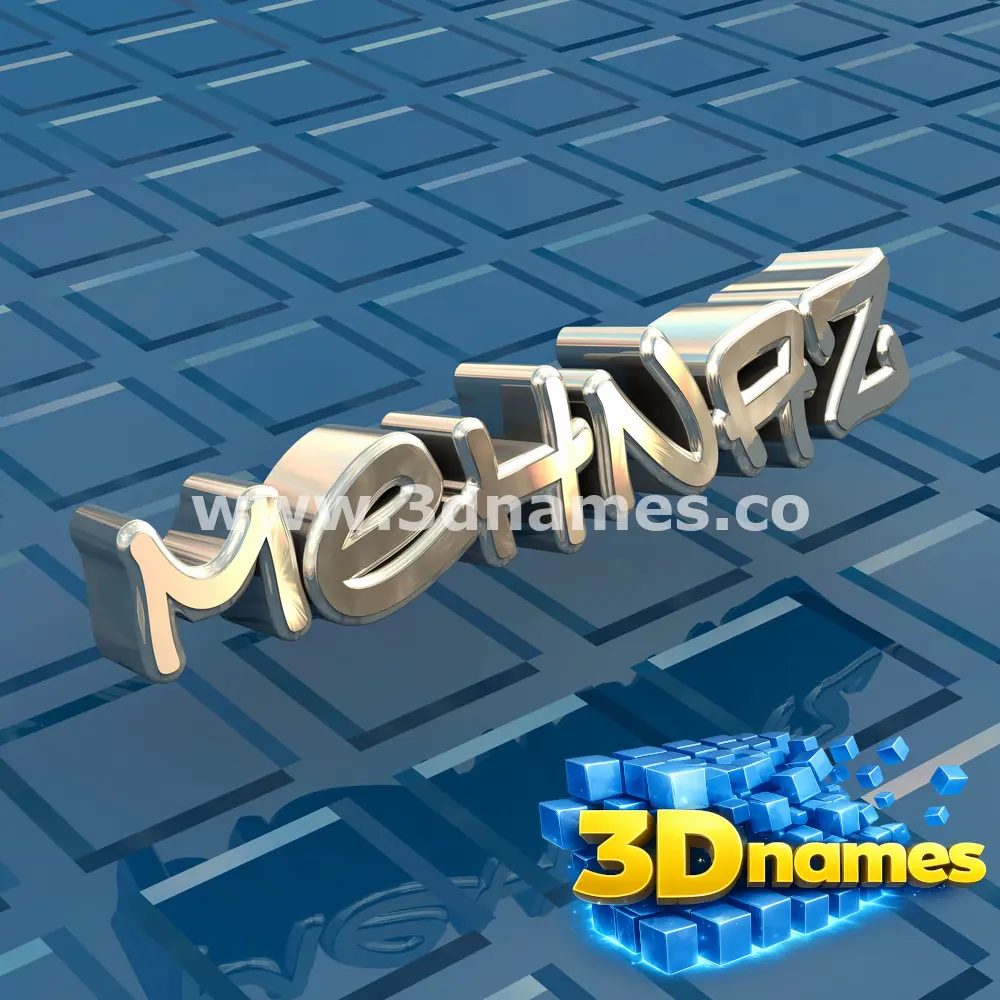 mehnaz in Blue Bling style - 3D name wallpaper