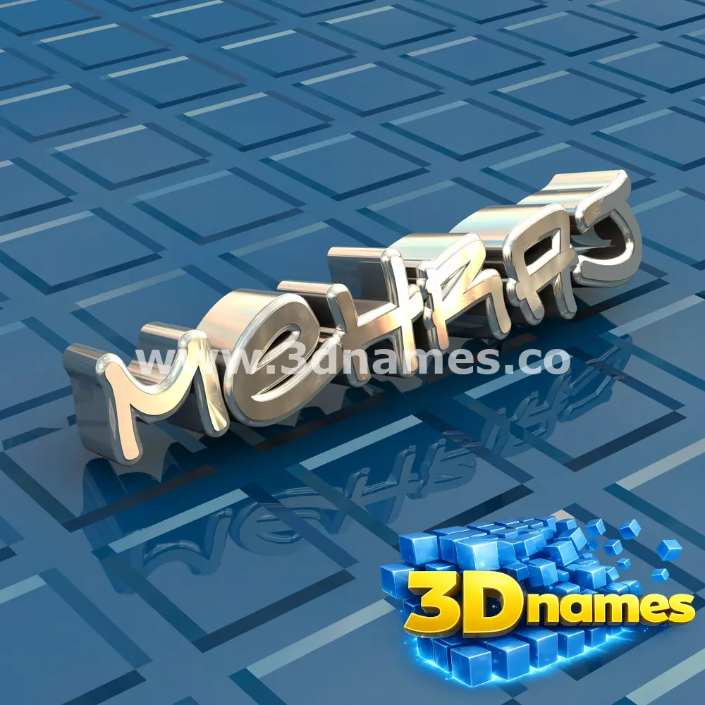mehraj in Blue Bling style - 3D name wallpaper