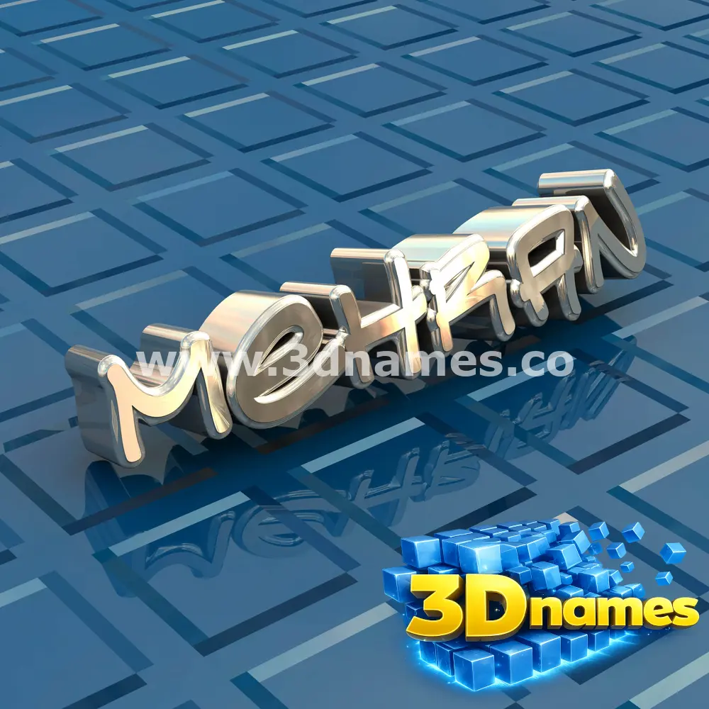mehran in Blue Bling style - 3D name wallpaper