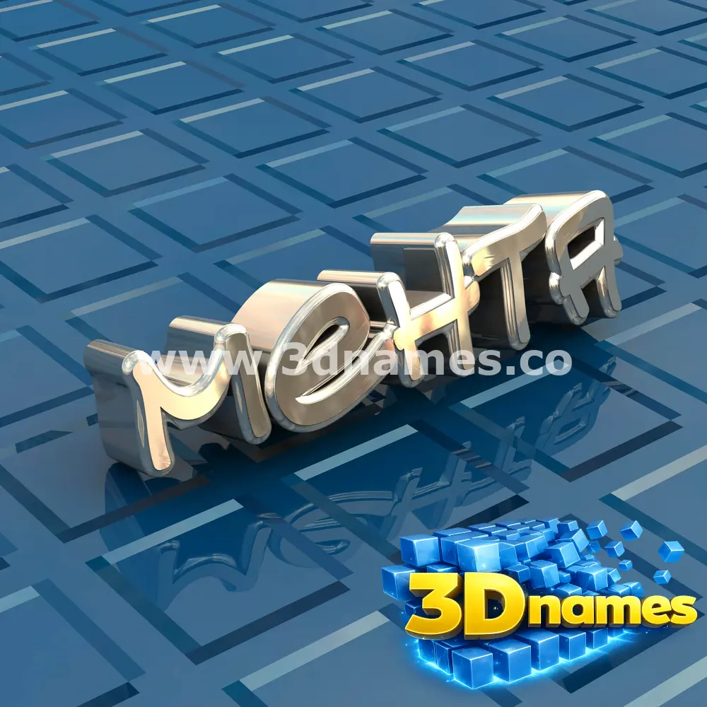 mehta in Blue Bling style - 3D name wallpaper