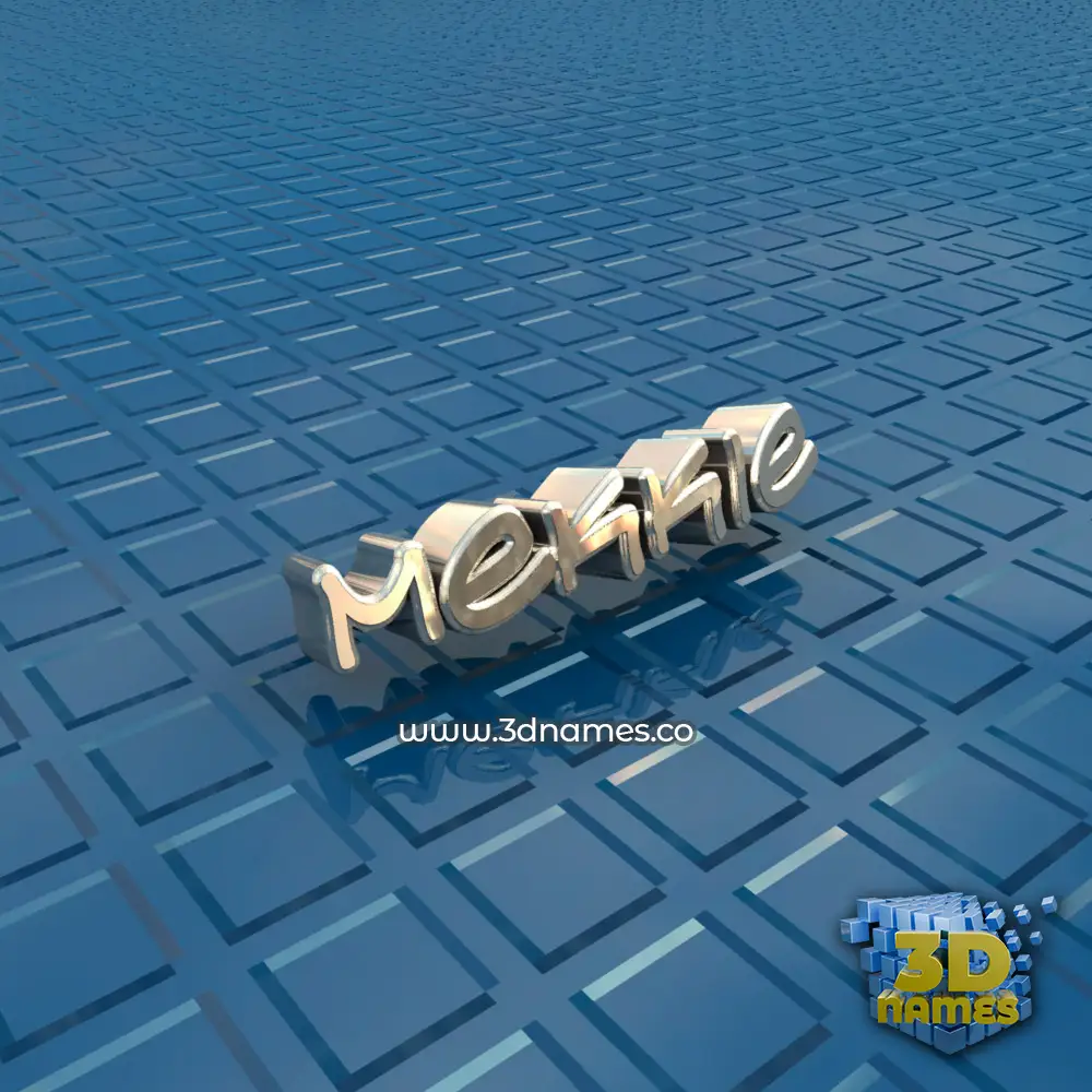 mekkie in Blue Bling style - 3D name wallpaper