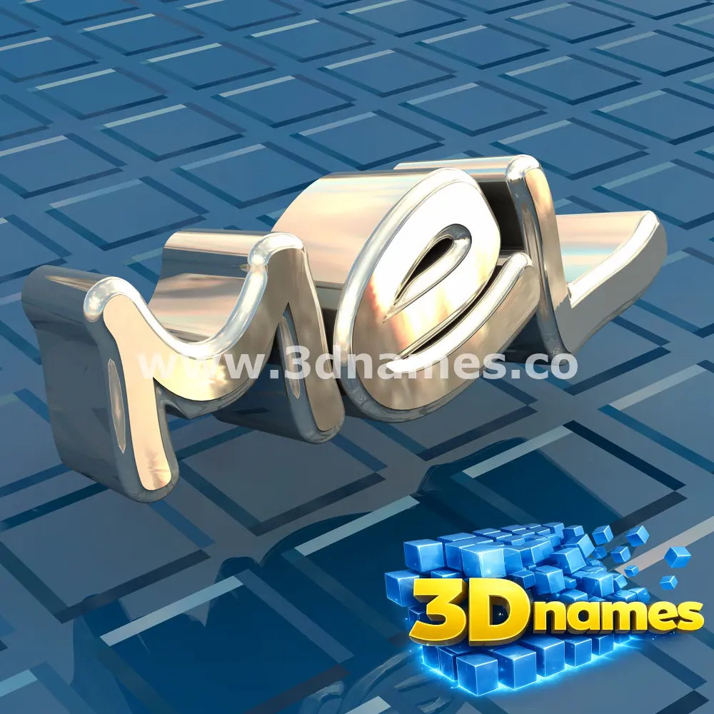 mel in Blue Bling style - 3D name wallpaper