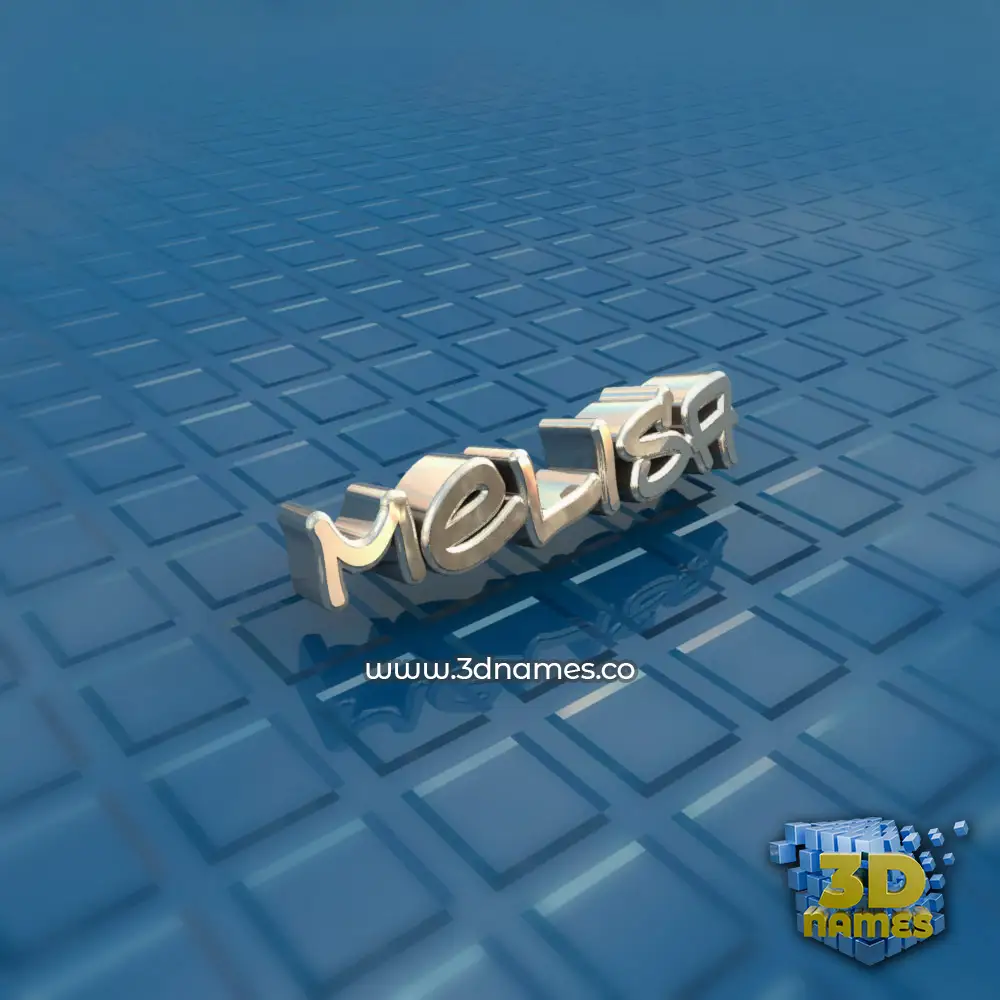 melisa in Blue Bling style - 3D name wallpaper