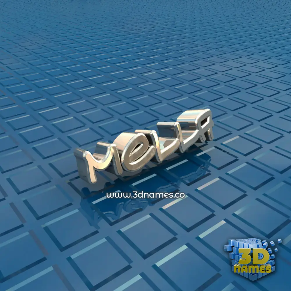 mella in Blue Bling style - 3D name wallpaper