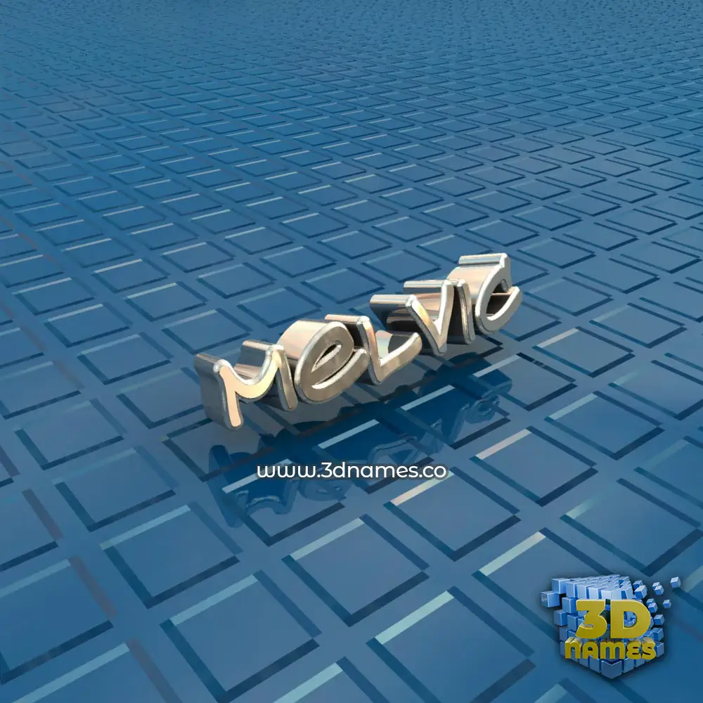melvic in Blue Bling style - 3D name wallpaper