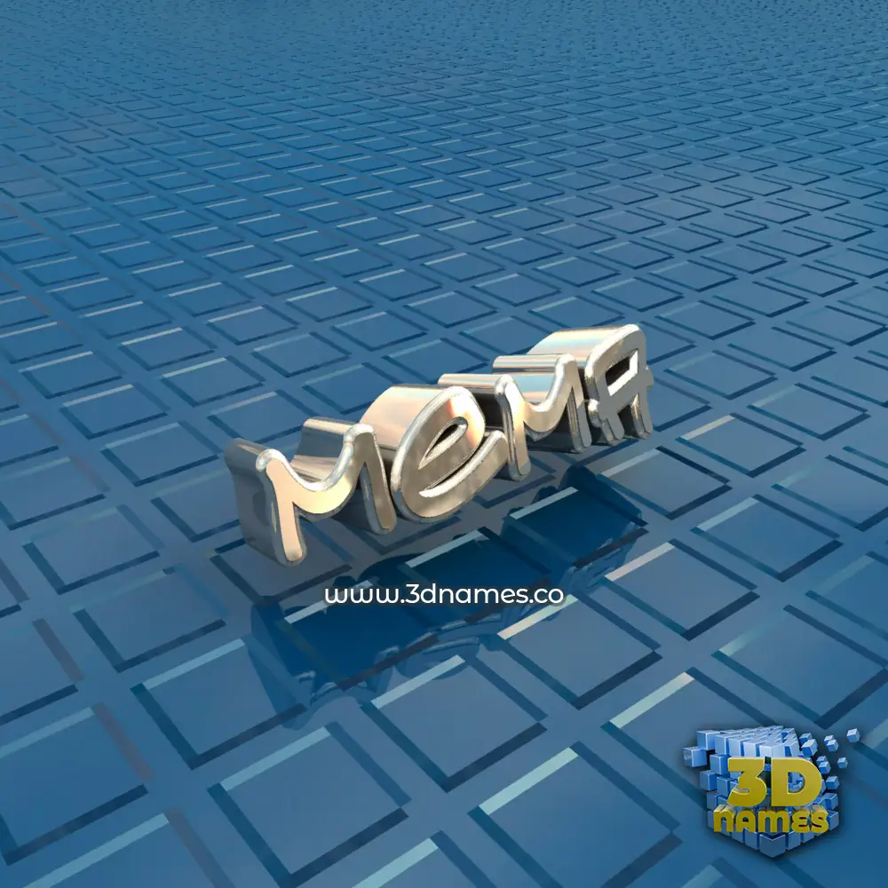 mema in Blue Bling style - 3D name wallpaper