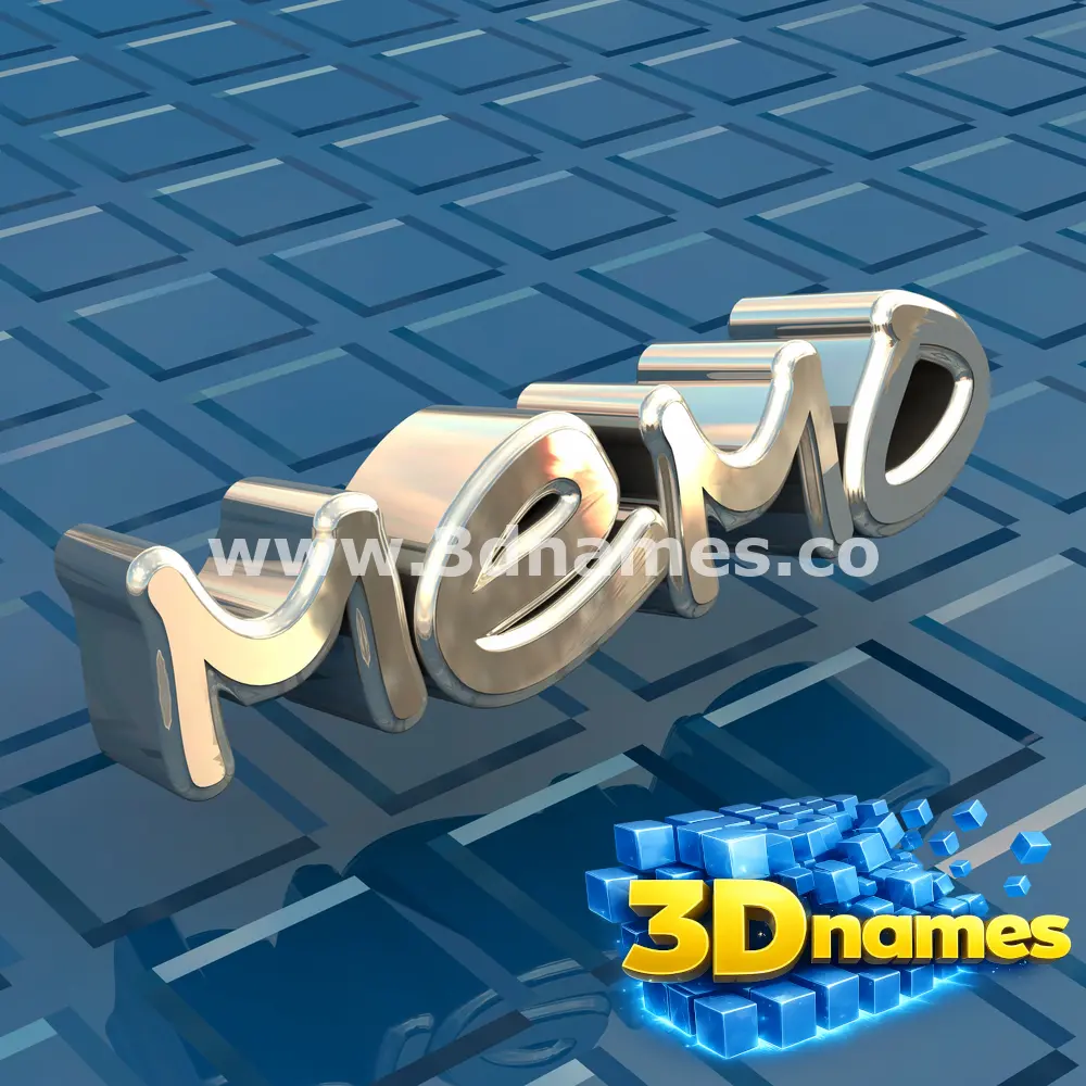 memo in Blue Bling style - 3D name wallpaper