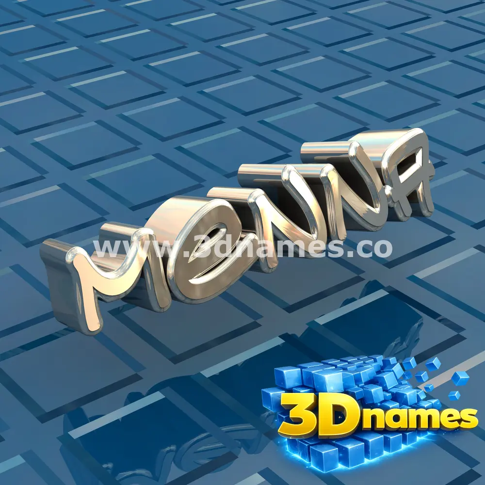 menna in Blue Bling style - 3D name wallpaper