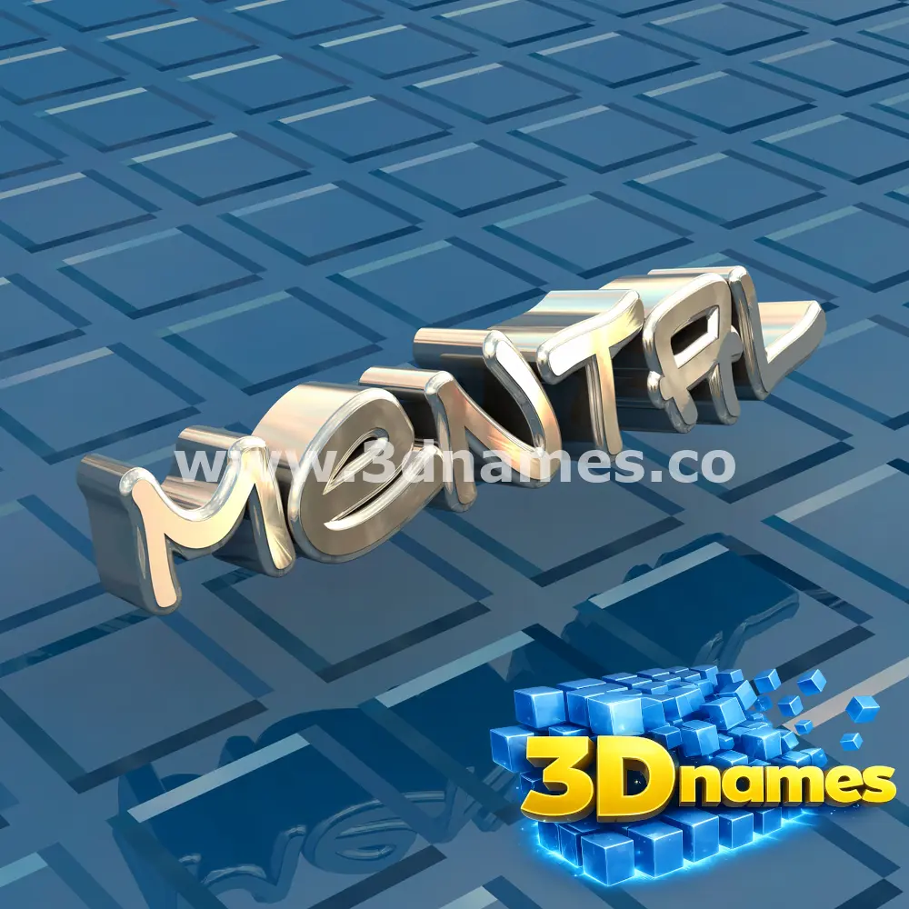 mental in Blue Bling style - 3D name wallpaper