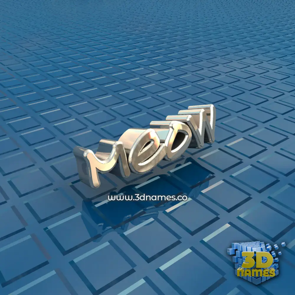meow in Blue Bling style - 3D name wallpaper