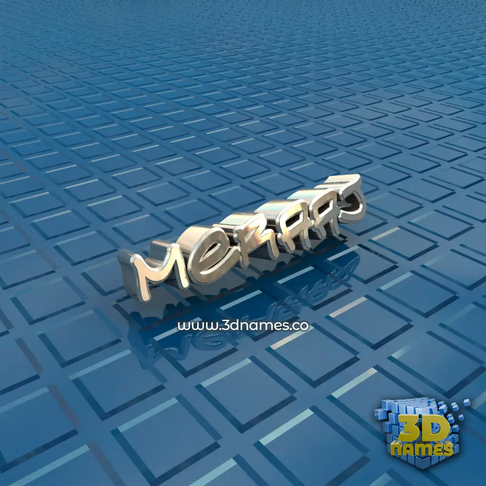 meraaj in Blue Bling style - 3D name wallpaper