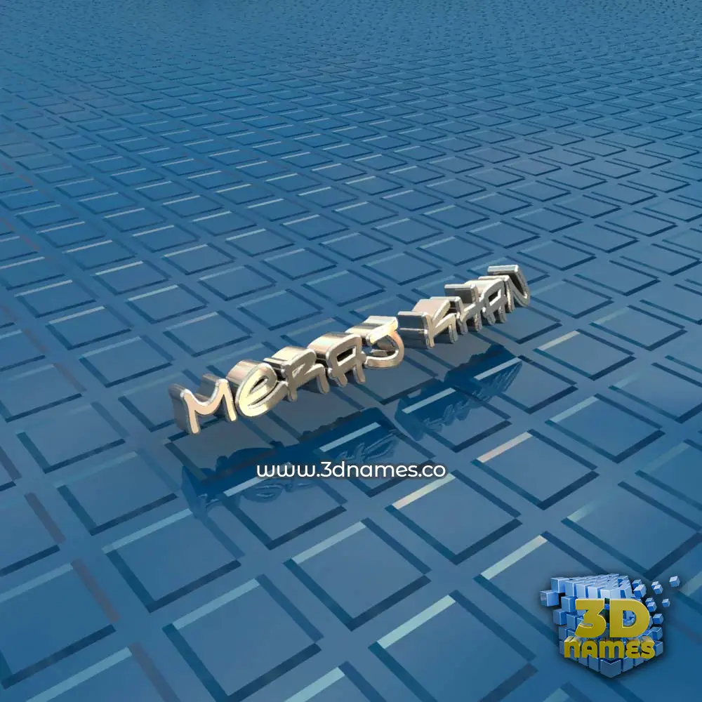 meraj khan in Blue Bling style - 3D name wallpaper