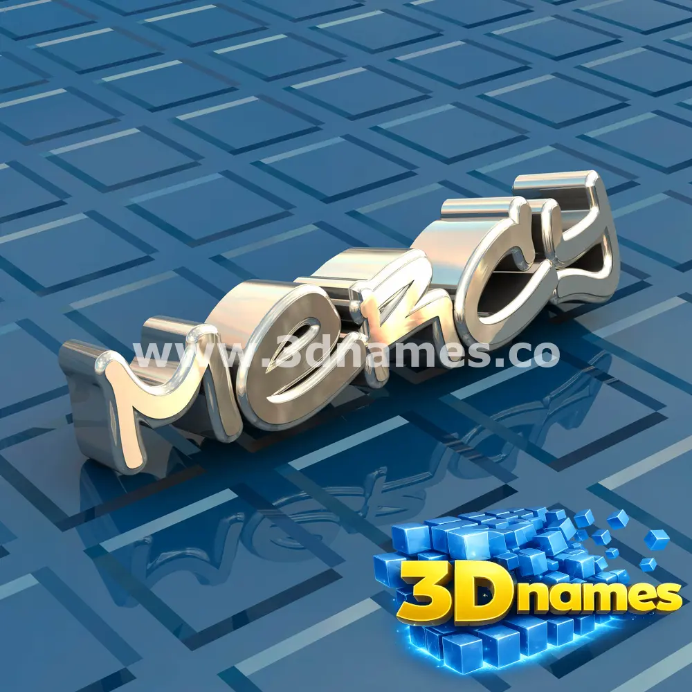 mercy in Blue Bling style - 3D name wallpaper