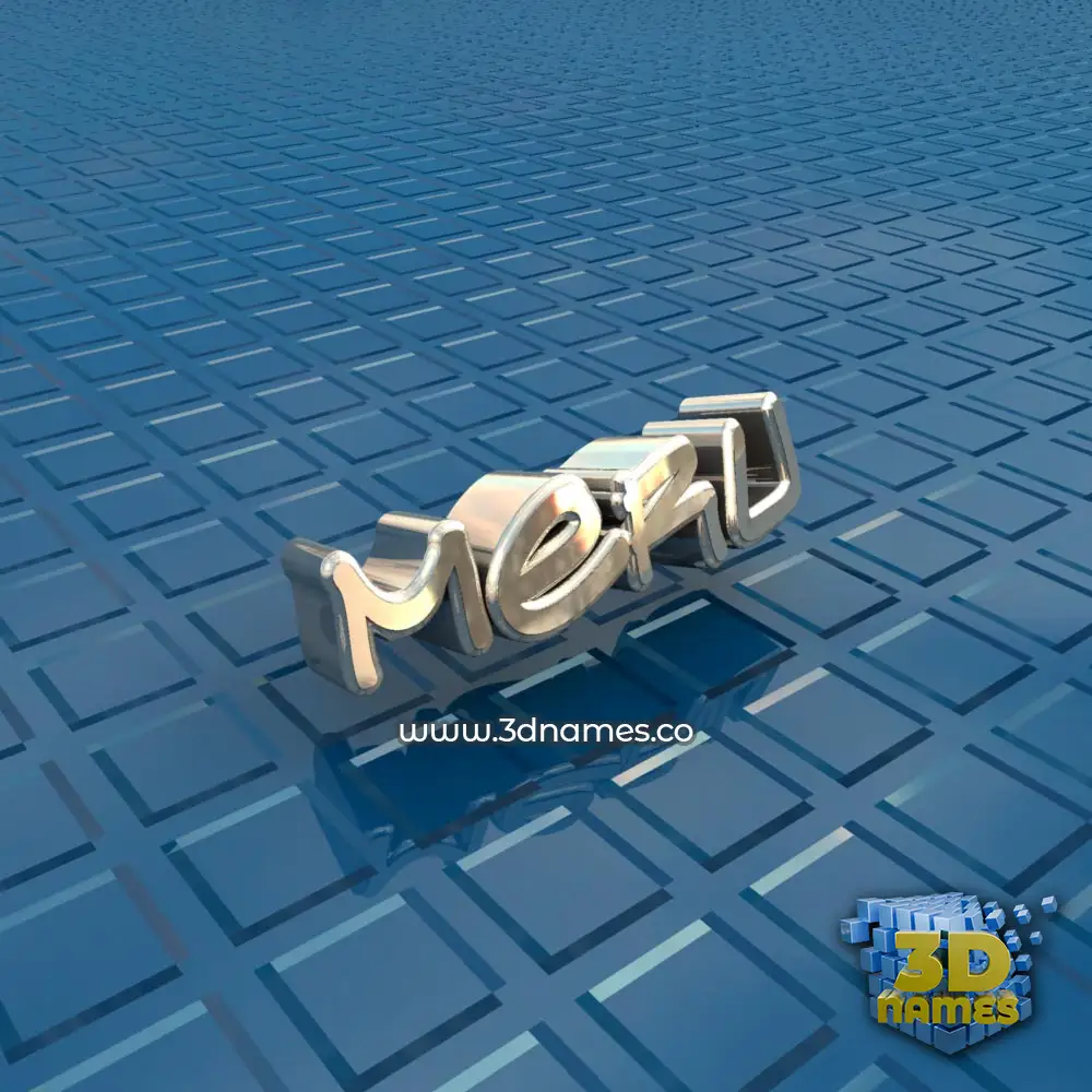 meru in Blue Bling style - 3D name wallpaper