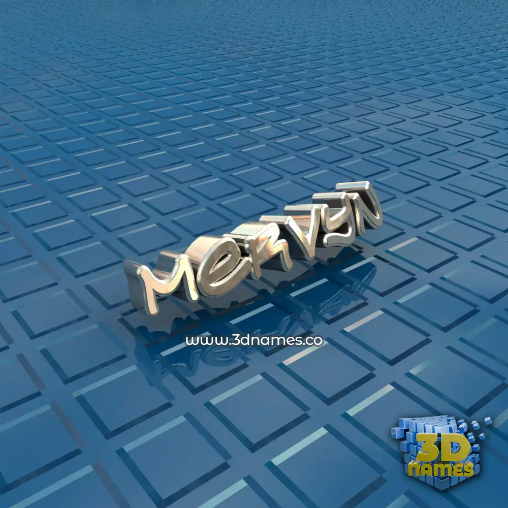 mervyn in Blue Bling style - 3D name wallpaper
