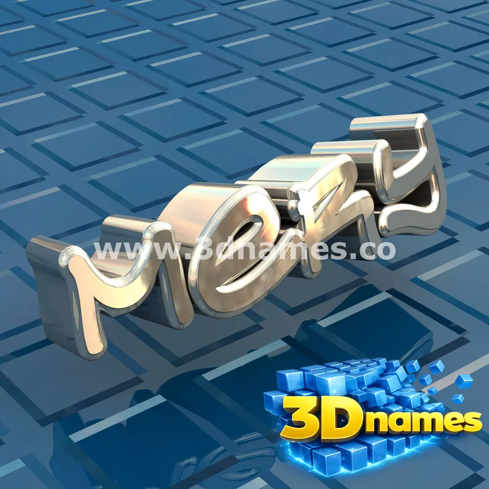 mery in Blue Bling style - 3D name wallpaper