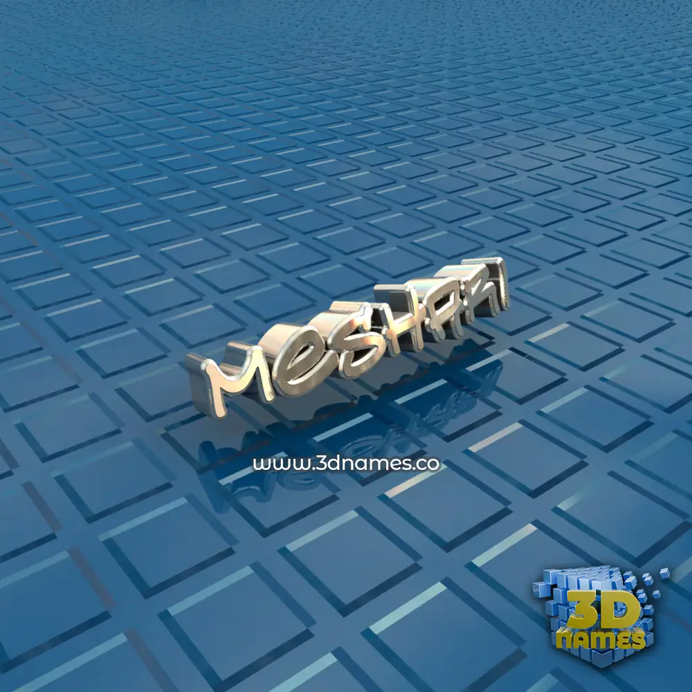meshari in Blue Bling style - 3D name wallpaper