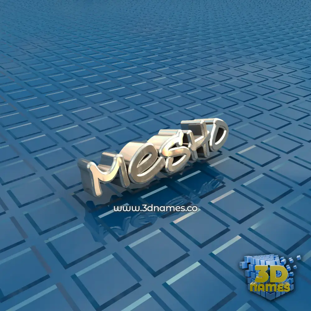 mesho in Blue Bling style - 3D name wallpaper