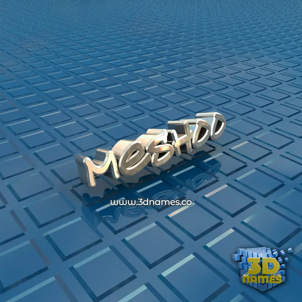 meshoo in Blue Bling style - 3D name wallpaper