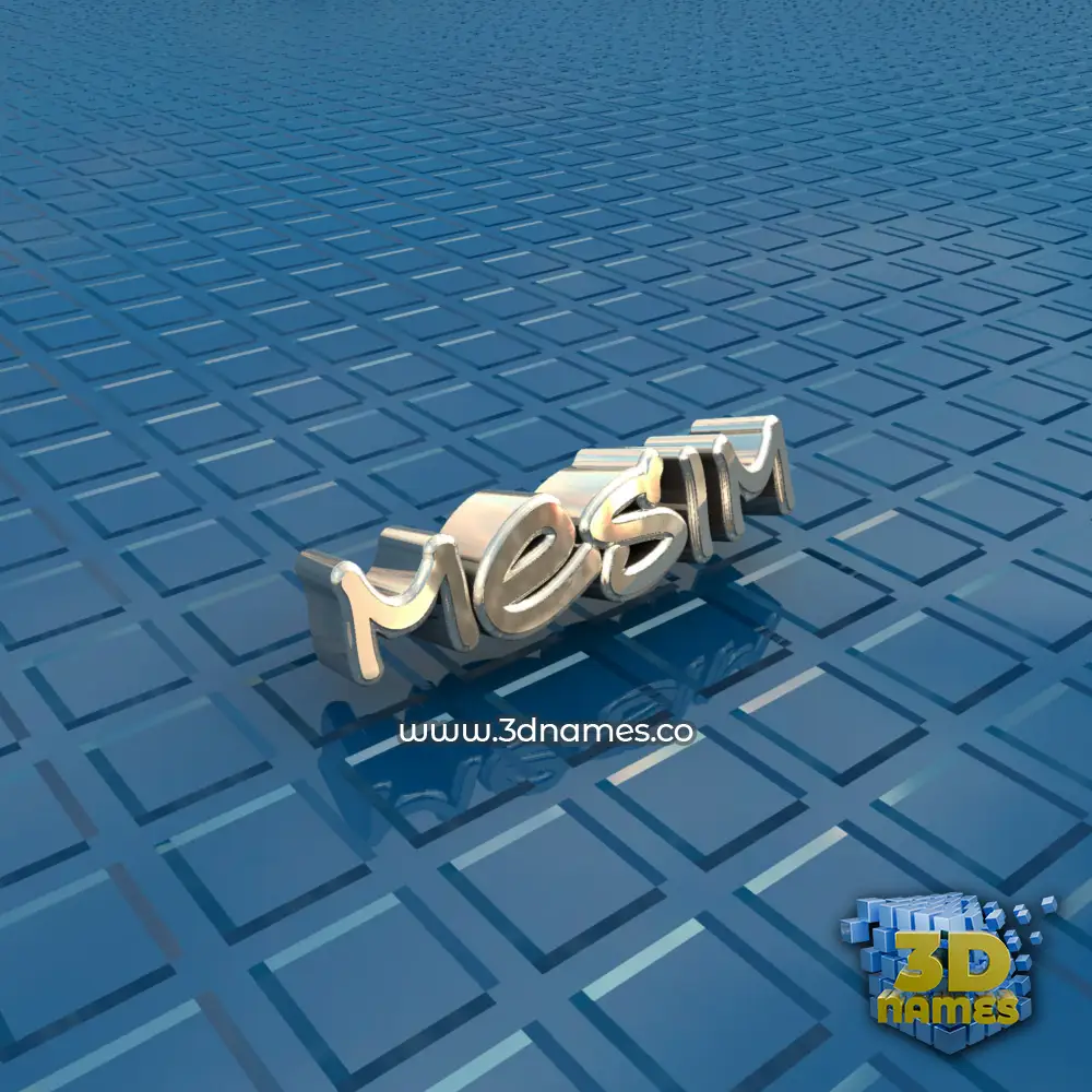 mesim in Blue Bling style - 3D name wallpaper