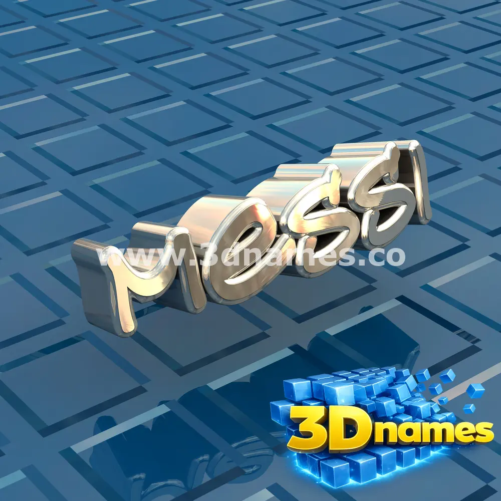 messi in Blue Bling style - 3D name wallpaper