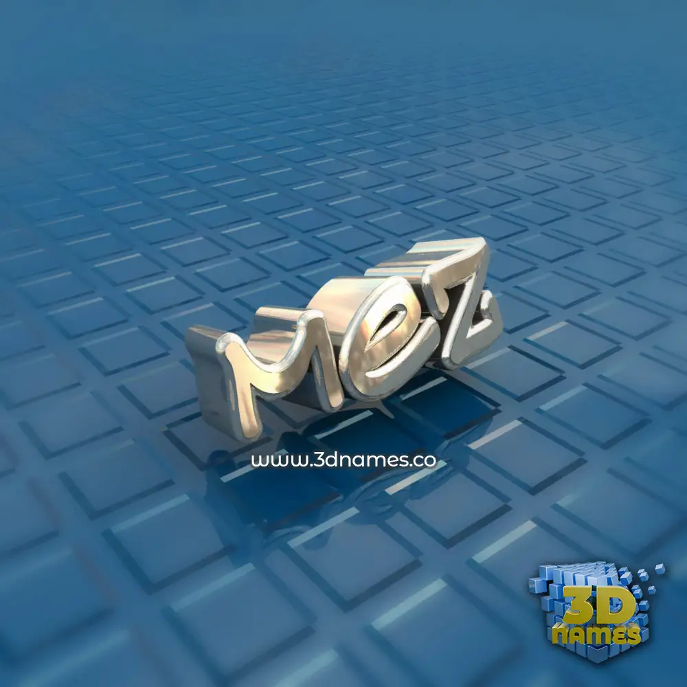 mez in Blue Bling style - 3D name wallpaper